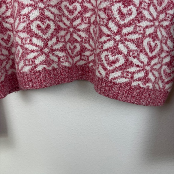 BASS Heart and Snowflake Soft Red & White Pullover Sweater GORGEOUS / Size Small - Picture 7 of 15